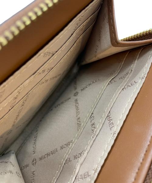 MICHAEL KORS（マイケルコース）MICHAEL KORS (マイケルコース) 2つ折り財布 ブラウン×ベージュの古着・服飾アイテム