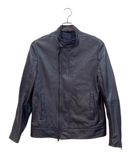 Calvin Klein（カルバンクライン）Calvin Klein (カルバンクライン) ラムレザージャケット ネイビー サイズ:40の古着・服飾アイテム
