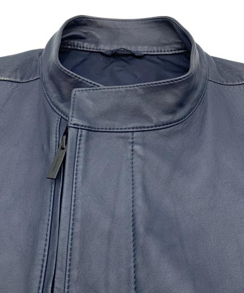 Calvin Klein（カルバンクライン）Calvin Klein (カルバンクライン) ラムレザージャケット ネイビー サイズ:40の古着・服飾アイテム