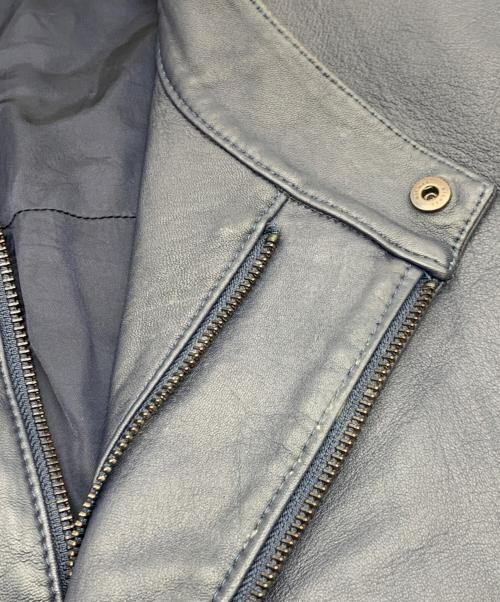 Calvin Klein（カルバンクライン）Calvin Klein (カルバンクライン) ラムレザージャケット ネイビー サイズ:40の古着・服飾アイテム