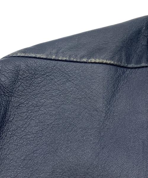 Calvin Klein（カルバンクライン）Calvin Klein (カルバンクライン) ラムレザージャケット ネイビー サイズ:40の古着・服飾アイテム
