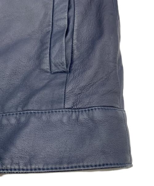 Calvin Klein（カルバンクライン）Calvin Klein (カルバンクライン) ラムレザージャケット ネイビー サイズ:40の古着・服飾アイテム