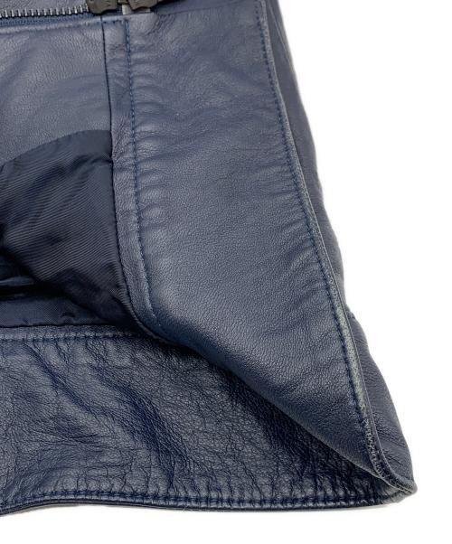 Calvin Klein（カルバンクライン）Calvin Klein (カルバンクライン) ラムレザージャケット ネイビー サイズ:40の古着・服飾アイテム