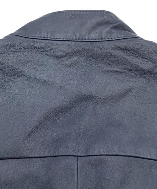 Calvin Klein（カルバンクライン）Calvin Klein (カルバンクライン) ラムレザージャケット ネイビー サイズ:40の古着・服飾アイテム