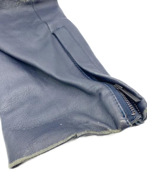 Calvin Klein（カルバンクライン）Calvin Klein (カルバンクライン) ラムレザージャケット ネイビー サイズ:40の古着・服飾アイテム