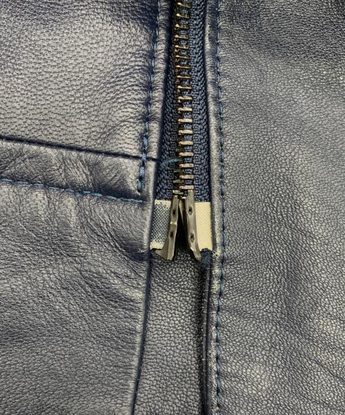 Calvin Klein（カルバンクライン）Calvin Klein (カルバンクライン) ラムレザージャケット ネイビー サイズ:40の古着・服飾アイテム