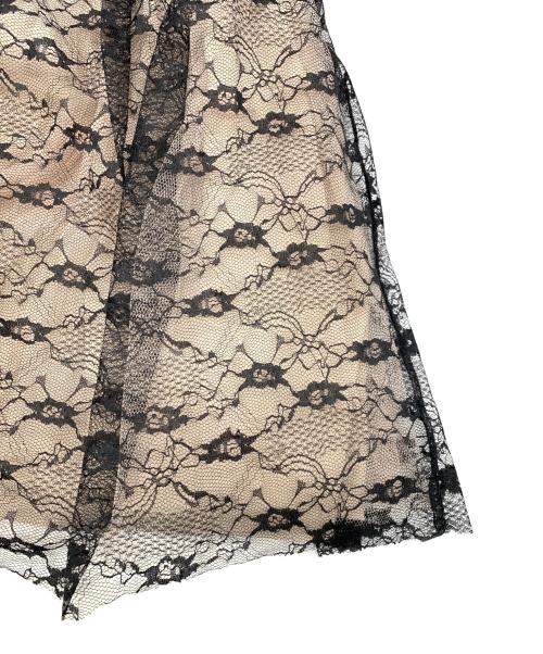RED VALENTINO（レッドヴァレンティノ）RED VALENTINO (レッドヴァレンティノ) ノースリーブ・キャミソールワンピース ブラック×ベージュ サイズ:40（S～M）の古着・服飾アイテム