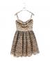 RED VALENTINO（レッドヴァレンティノ）の古着「ノースリーブ・キャミソールワンピース」｜ブラック×ベージュ