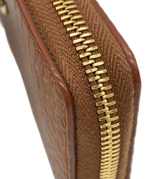 JIMMY CHOO（ジミーチュウ）JIMMY CHOO (ジミーチュウ) Pippa Croco Embossed Leather Wallet / 長財布 ブラウンの古着・服飾アイテム