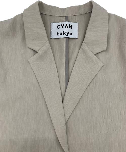 CYAN TOKYO（シアン トーキョー）CYAN TOKYO (シアン トーキョー) ハーフスリーブショートテーラード ベージュ サイズ:Fの古着・服飾アイテム