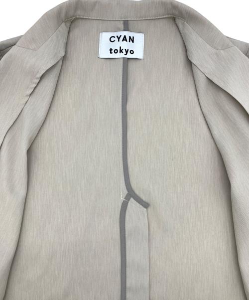CYAN TOKYO（シアン トーキョー）CYAN TOKYO (シアン トーキョー) ハーフスリーブショートテーラード ベージュ サイズ:Fの古着・服飾アイテム