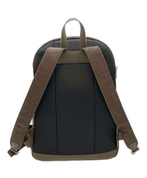 PAUL SMITH（ポールスミス）Paul Smith (ポールスミス) ロゴエンボス リュック ブラウン×イエローの古着・服飾アイテム
