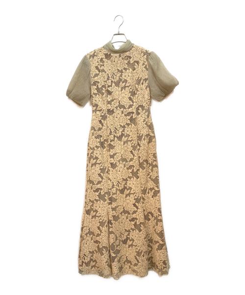 LAGUNA MOON（ラグナムーン）LAGUNA MOON (ラグナムーン) 半袖ワンピース ベージュ サイズ:Sの古着・服飾アイテム