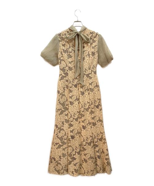 LAGUNA MOON（ラグナムーン）LAGUNA MOON (ラグナムーン) 半袖ワンピース ベージュ サイズ:Sの古着・服飾アイテム