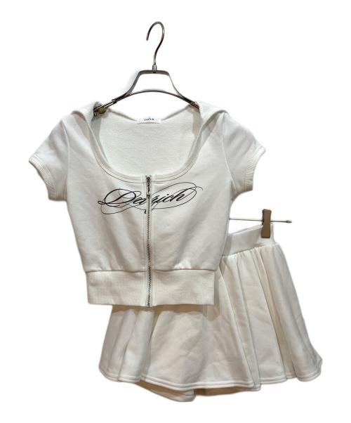 darich（ダーリッチ）darich (ダーリッチ) スウェットフレアミニセットアップ ホワイト サイズ:Freeの古着・服飾アイテム