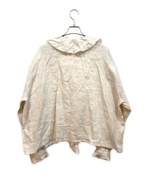 かぐれ（カグレ）かぐれ (カグレ) リネンフリルカラーシャツ グレー サイズ:Freeの古着・服飾アイテム