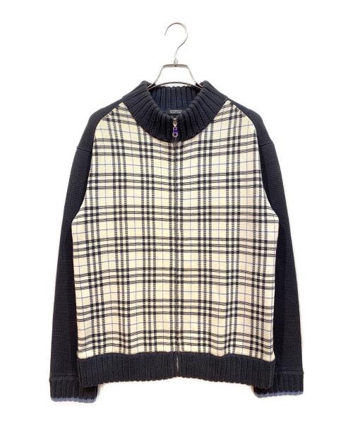 BURBERRY BLACK LABEL（バーバリーブラックレーベル）BURBERRY BLACK LABEL (バーバリーブラックレーベル) 厚手ニット ブラック×ホワイト サイズ:3の古着・服飾アイテム