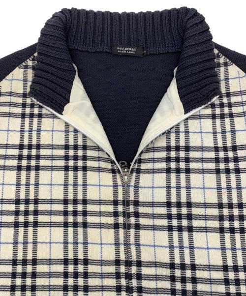 BURBERRY BLACK LABEL（バーバリーブラックレーベル）BURBERRY BLACK LABEL (バーバリーブラックレーベル) 厚手ニット ブラック×ホワイト サイズ:3の古着・服飾アイテム
