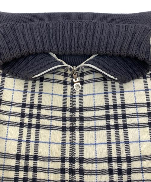 BURBERRY BLACK LABEL（バーバリーブラックレーベル）BURBERRY BLACK LABEL (バーバリーブラックレーベル) 厚手ニット ブラック×ホワイト サイズ:3の古着・服飾アイテム