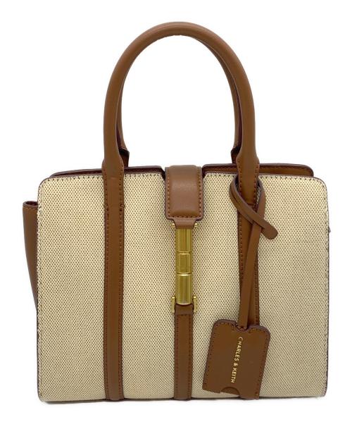 CHARLES & KEITH（チャールズアンドキース）CHARLES & KEITH (チャールズアンドキース) 2WAYショルダーバッグ ベージュ×ブラウンの古着・服飾アイテム