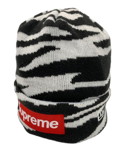 New Era（ニューエラ）New Era (ニューエラ) SUPREME (シュプリーム) New Era Box Logo Beanie / ニューエラ ボックスロゴ ビーニー ホワイト×ブラックの古着・服飾アイテム