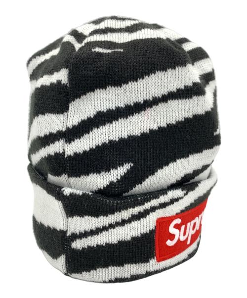 New Era（ニューエラ）New Era (ニューエラ) SUPREME (シュプリーム) New Era Box Logo Beanie / ニューエラ ボックスロゴ ビーニー ホワイト×ブラックの古着・服飾アイテム