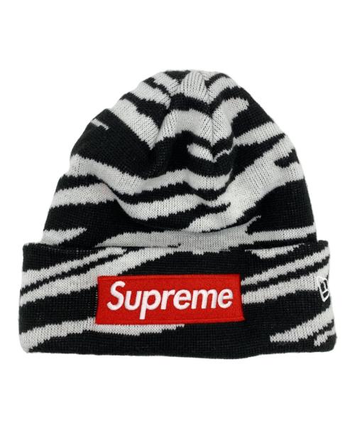 New Era（ニューエラ）New Era (ニューエラ) SUPREME (シュプリーム) New Era Box Logo Beanie / ニューエラ ボックスロゴ ビーニー ホワイト×ブラックの古着・服飾アイテム