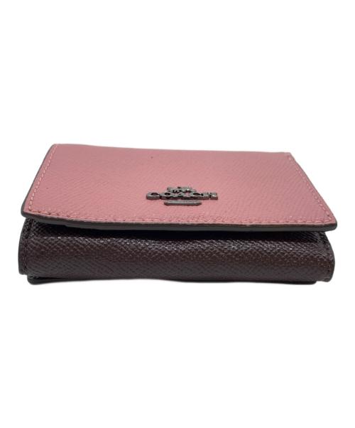 COACH（コーチ）COACH (コーチ) 3つ折り財布 ブラウン×ピンクの古着・服飾アイテム