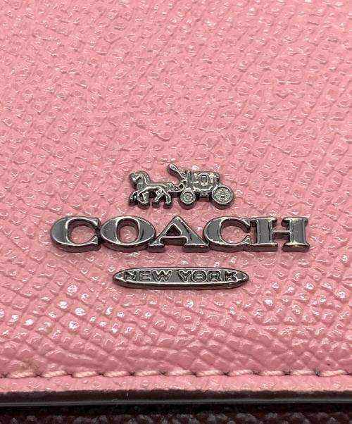 COACH（コーチ）COACH (コーチ) 3つ折り財布 ブラウン×ピンクの古着・服飾アイテム