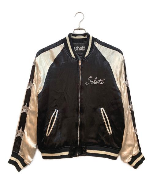 Schott（ショット）Schott (ショット) サテンスカジャン ブラック サイズ:Lの古着・服飾アイテム