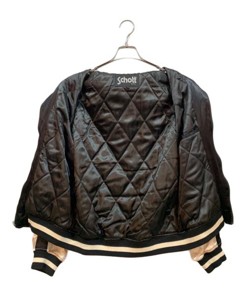 Schott（ショット）Schott (ショット) サテンスカジャン ブラック サイズ:Lの古着・服飾アイテム