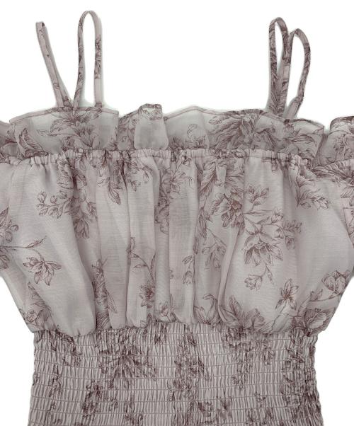 Snidel（スナイデル）Snidel (スナイデル) Sustainableオフショルギャザーワンピース ピンクの古着・服飾アイテム