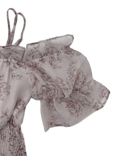 Snidel（スナイデル）Snidel (スナイデル) Sustainableオフショルギャザーワンピース ピンクの古着・服飾アイテム