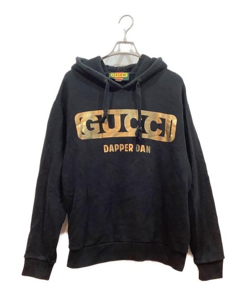 GUCCI（グッチ）GUCCI (グッチ) DAPPER DAN (ダッパーダン) プルオーバーパーカー ブラック サイズ:XSの古着・服飾アイテム