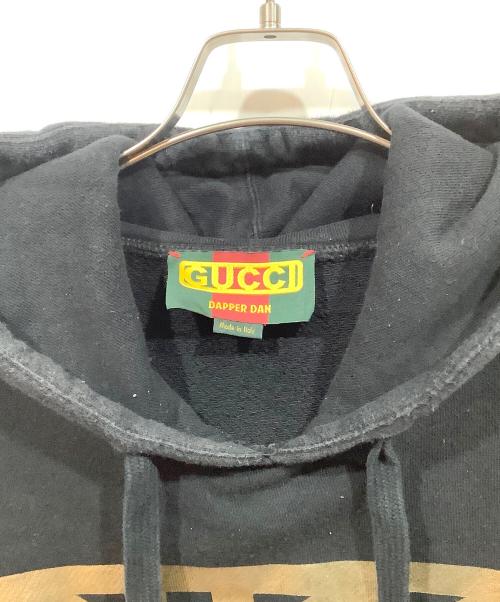 GUCCI（グッチ）GUCCI (グッチ) DAPPER DAN (ダッパーダン) プルオーバーパーカー ブラック サイズ:XSの古着・服飾アイテム