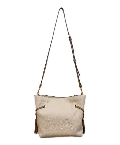 COACH（コーチ）COACH (コーチ) ショルダーバッグ ホワイト×ブラウンの古着・服飾アイテム