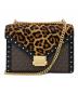 MICHAEL KORS（マイケルコース）の古着「フラップ チェーン ショルダー ミディアム - MKシグネチャー」｜ブラウン×ブラック
