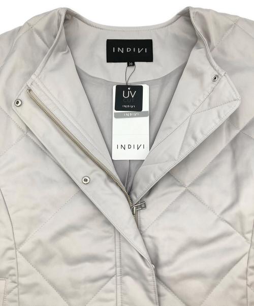INDIVI（インディヴィ）INDIVI (インディヴィ) キルティングブルゾン ライトグレー サイズ:36 未使用品の古着・服飾アイテム