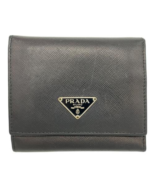 PRADA（プラダ）PRADA (プラダ) 2つ折り財布 ブラックの古着・服飾アイテム
