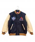 AVIREXアヴィレックス）の古着「STADIUM JACKET SUBWAY SERIES」｜ネイビー×ベージュ