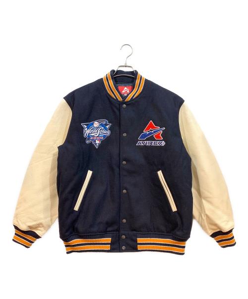 AVIREX（アヴィレックス）AVIREX (アヴィレックス) STADIUM JACKET SUBWAY SERIES ネイビー×ベージュ サイズ:XLの古着・服飾アイテム