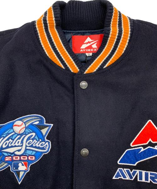 AVIREX（アヴィレックス）AVIREX (アヴィレックス) STADIUM JACKET SUBWAY SERIES ネイビー×ベージュ サイズ:XLの古着・服飾アイテム