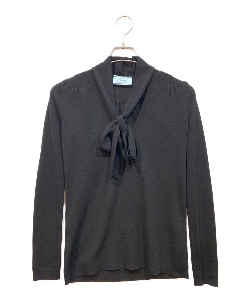 PRADA（プラダ）PRADA (プラダ) 薄手ニット ブラック サイズ:36の古着・服飾アイテム