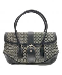 COACH（コーチ）の古着「ソーホーミニシグネチャーフラップサッチェル」｜ブラック