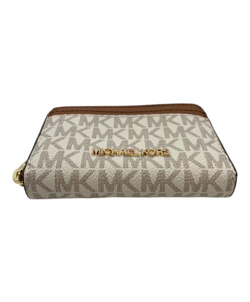 MICHAEL KORS（マイケルコース）MICHAEL KORS (マイケルコース) コンパクトウォレット ベージュ×ブラウンの古着・服飾アイテム