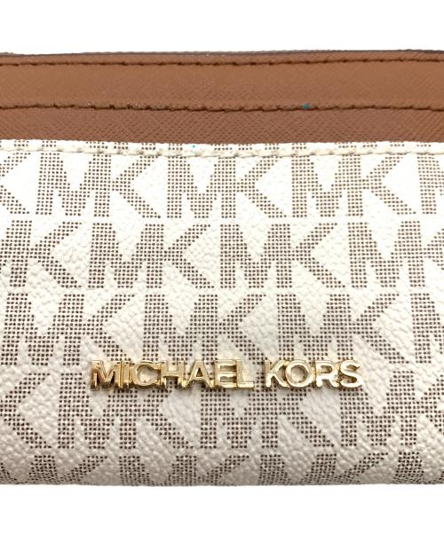 MICHAEL KORS（マイケルコース）MICHAEL KORS (マイケルコース) コンパクトウォレット ベージュ×ブラウンの古着・服飾アイテム