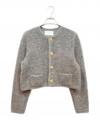 MACPHEEマカフィー）の古着「ムートン クルーネックカーディガン」｜グレー