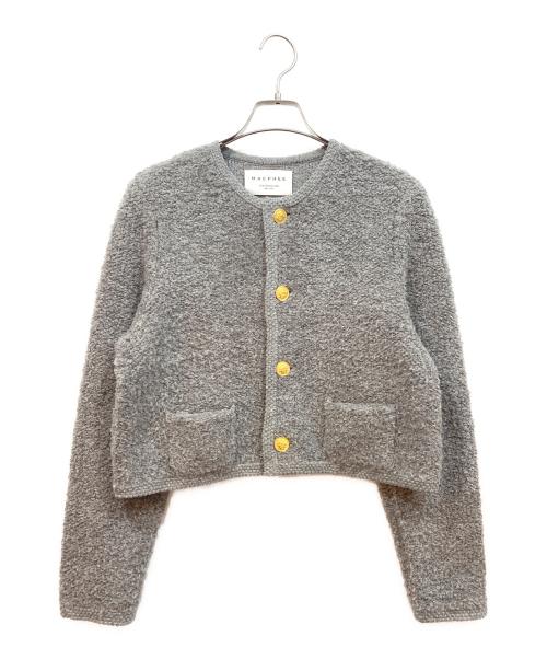 MACPHEE（マカフィー）MACPHEE (マカフィー) ムートン クルーネックカーディガン グレー サイズ:Sの古着・服飾アイテム