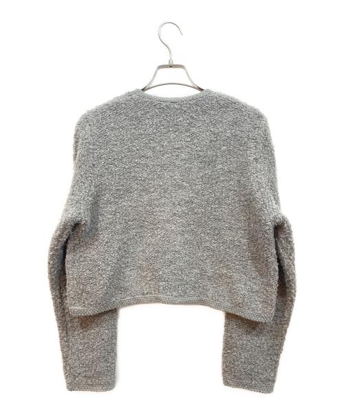 MACPHEE（マカフィー）MACPHEE (マカフィー) ムートン クルーネックカーディガン グレー サイズ:Sの古着・服飾アイテム
