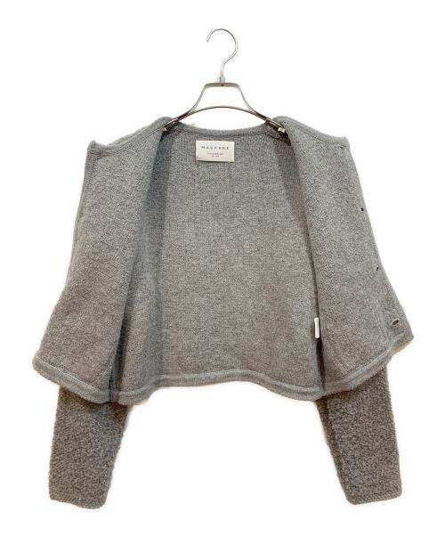 MACPHEE（マカフィー）MACPHEE (マカフィー) ムートン クルーネックカーディガン グレー サイズ:Sの古着・服飾アイテム